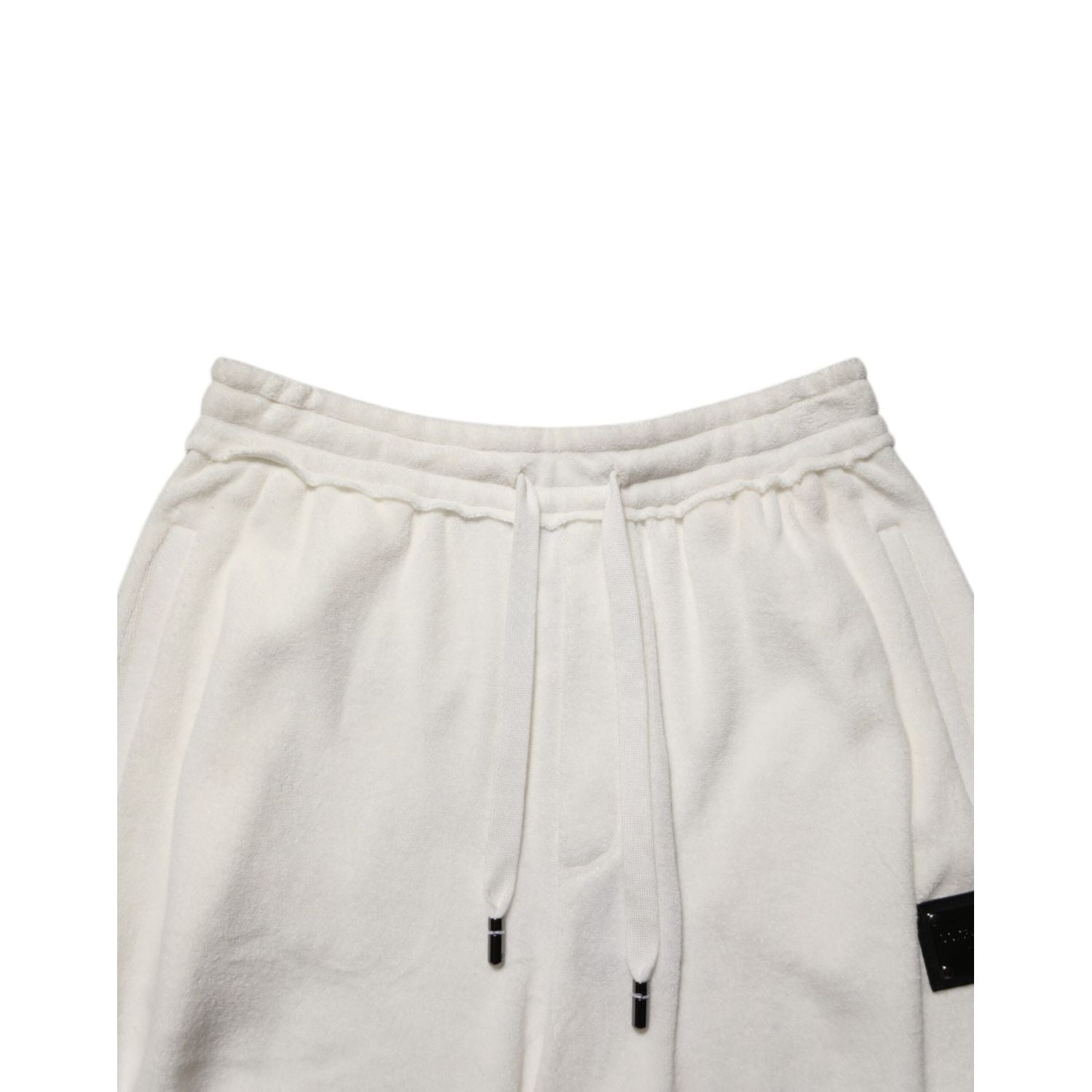 Dolce & Gabbana White Cotton Logo Plaque Men Bermuda Shorts