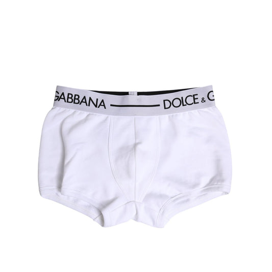Dolce & Gabbana White Cotton Stretch Regular Boxer Underwear