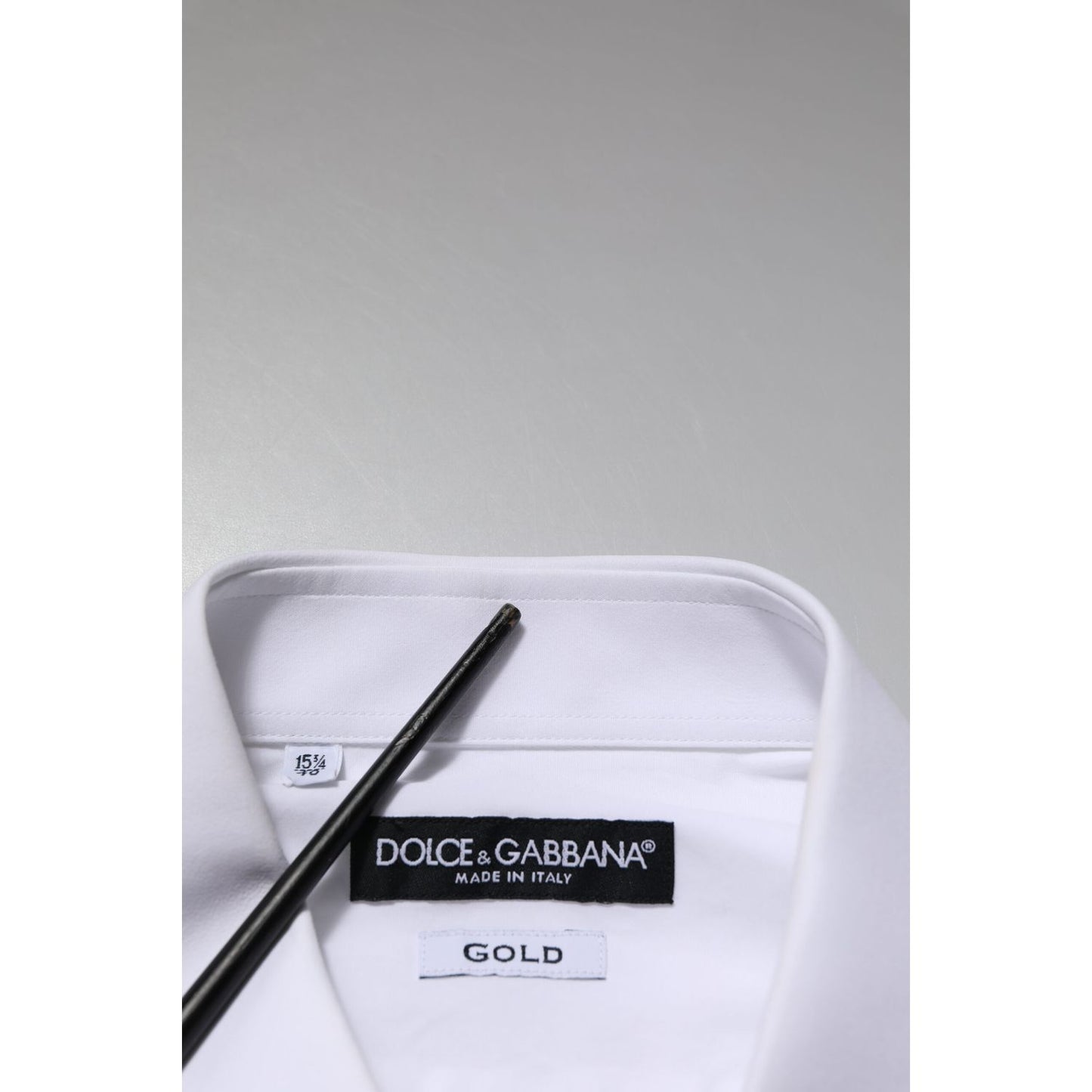 Dolce & Gabbana White GOLD Long Sleeve Dress Men Formal Shirt