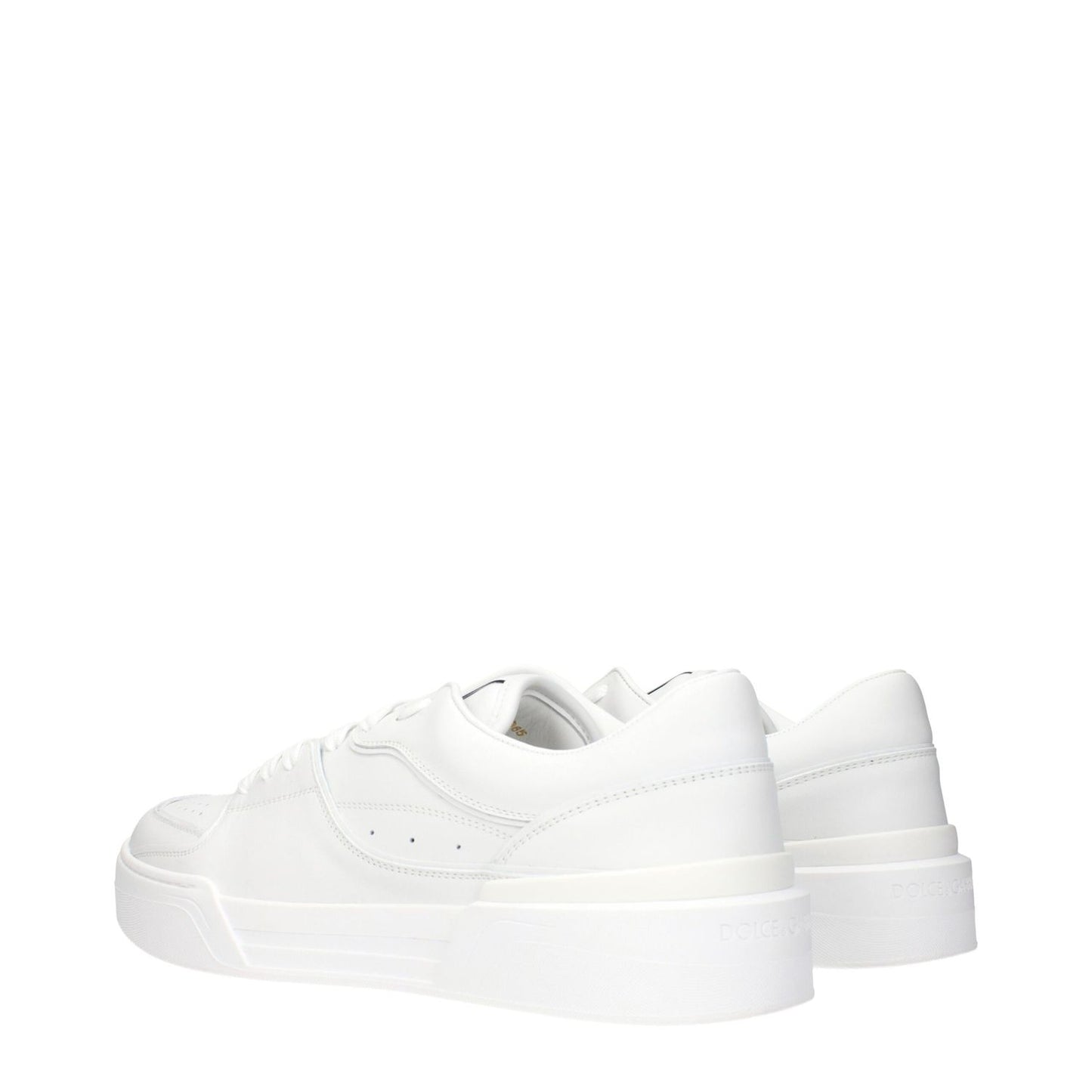 Dolce & Gabbana White Leather Low Top Sneakers