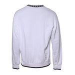 Dolce & Gabbana White Logo Cotton Crew Neck Pullover Sweater