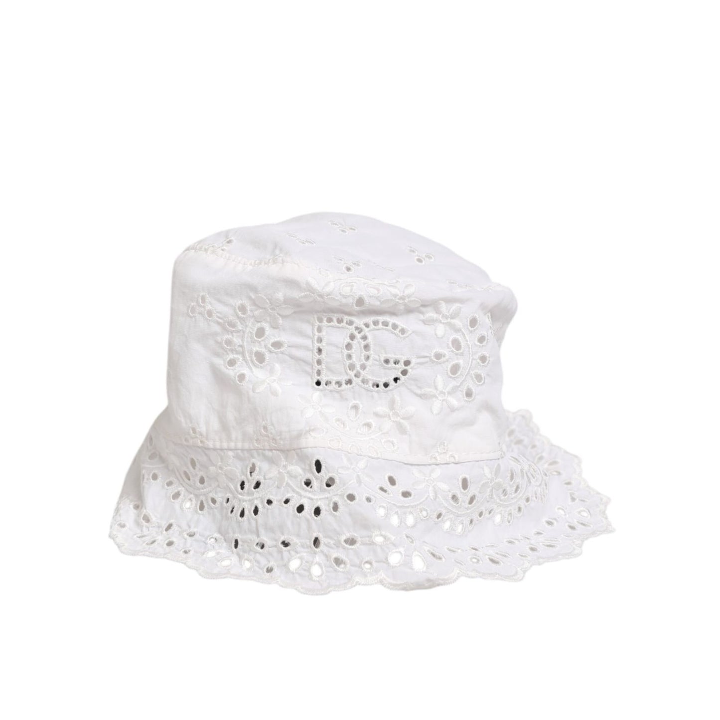 Dolce & Gabbana White Nylon Cut Out Bucket Logo Capello Hat
