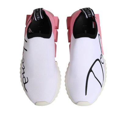 Dolce & Gabbana White Pink Low Top Sorrento Sneakers Shoes