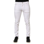 Dolce & Gabbana White Ripped Cotton Skinny Men Denim Jeans, featuring premium material and modern design for versatile style.