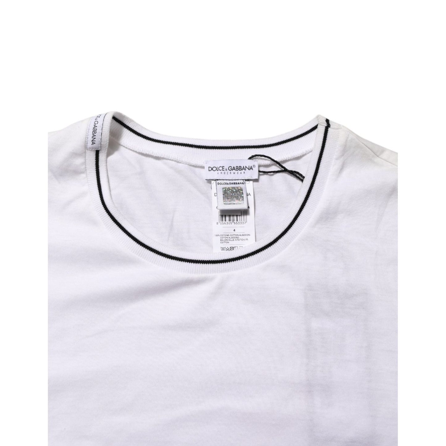 Dolce & Gabbana White Short Sleeves Round Neck Men Underwear T-shirt