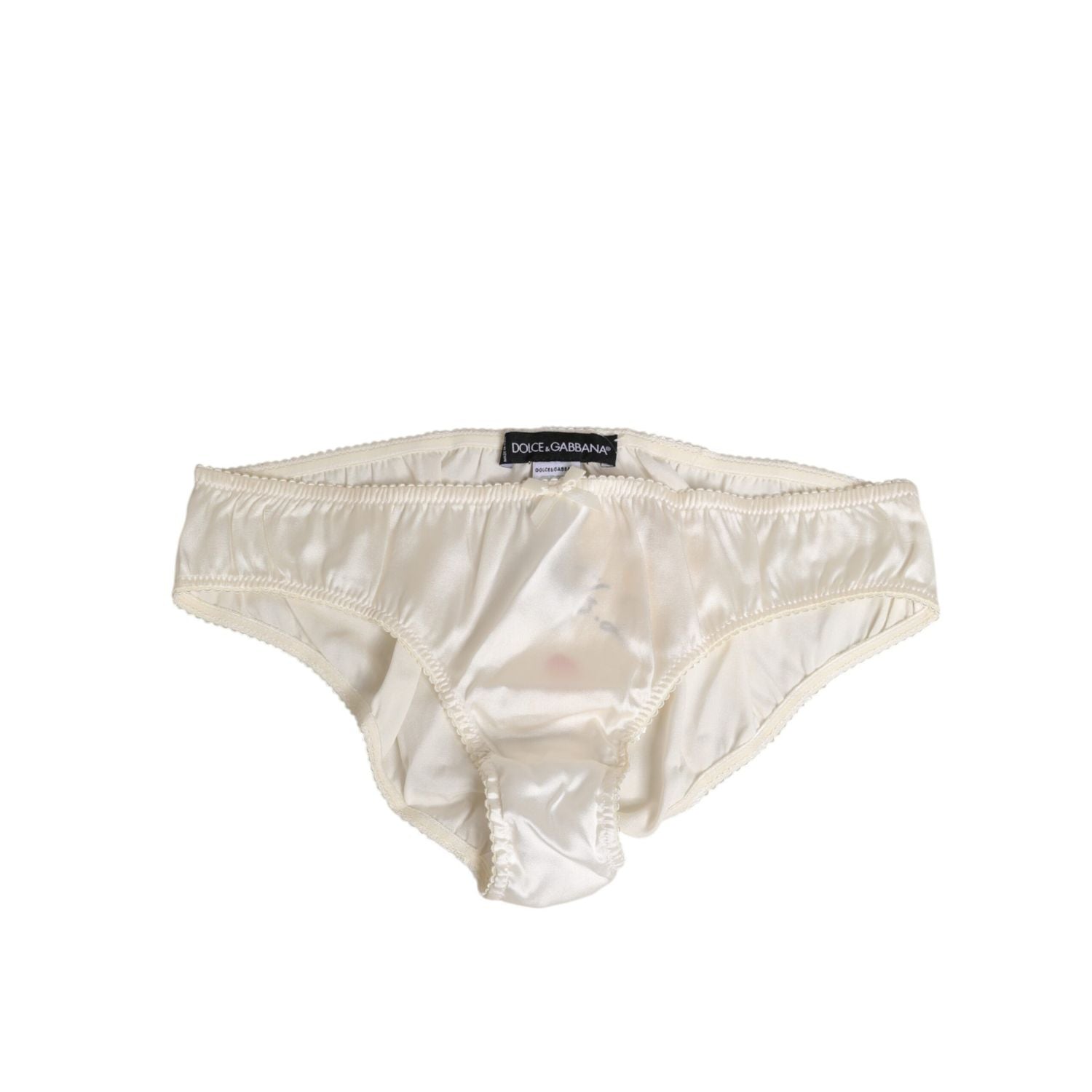 Dolce & Gabbana White Silk Satin Lingerie Panty  Underwear