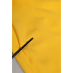 Close-up detail of Dolce & Gabbana Yellow One Shoulder Side Slit Sheath Dress fabric