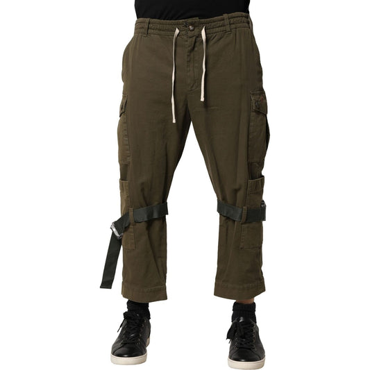 Dolce & GabbanaDolce & Gabbana Brown Cotton Cargo Drawstring Pants1728,67345645728,Brown,Dolce & Gabbana,IT48 | M,Jeans & Pants - Men - Clothing,Material: 99% Cotton 1% Elastane,Men,New with tags