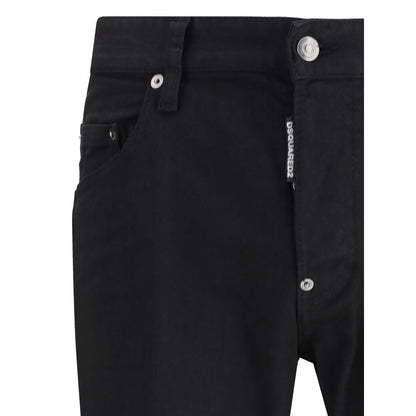 Dsquared² Black Cotton Straight-Leg Jeans