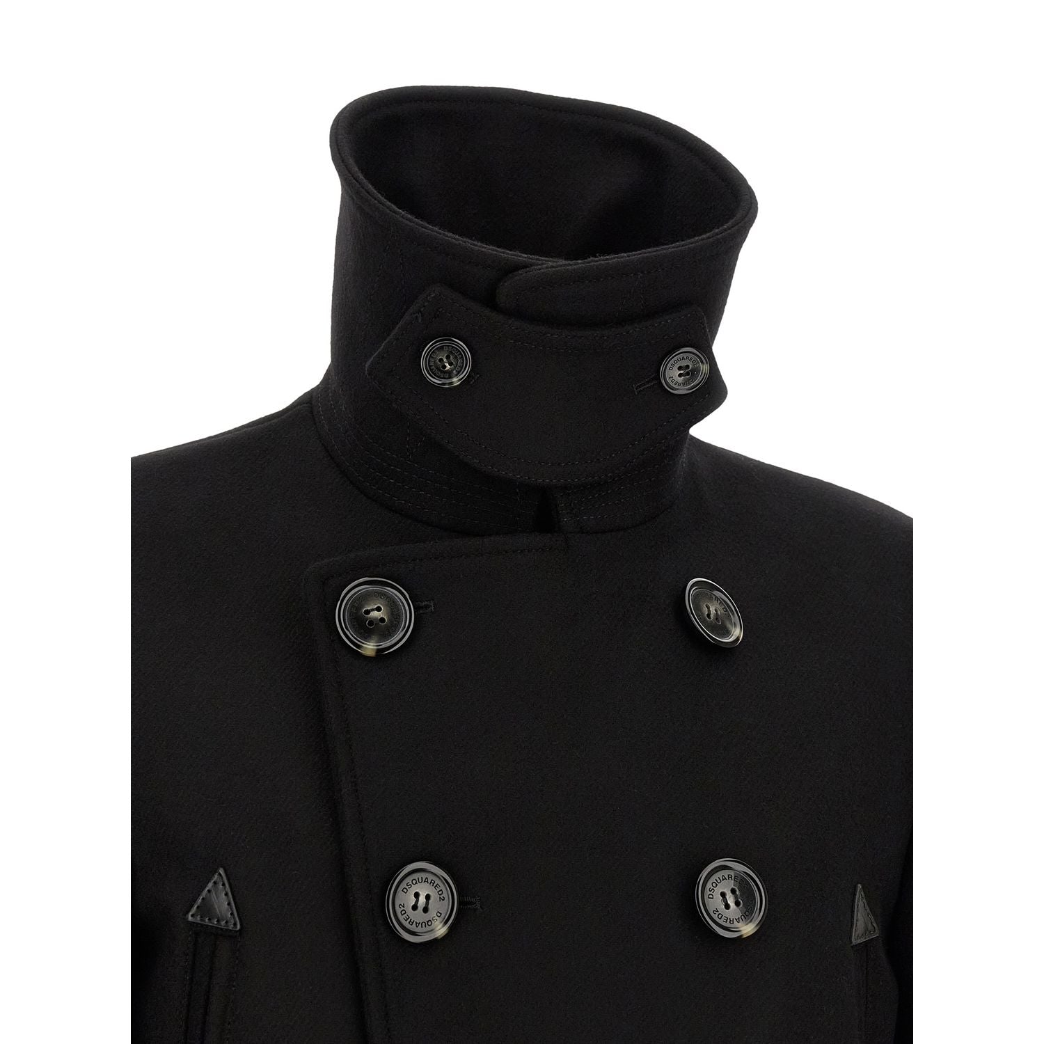 Dsquared² Black Wool Coat
