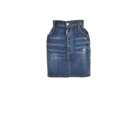 Dsquared² Blue Denim Skirt 1728,67400106144,Blue,Clothing,Denim - Skirts - Clothing,Dsquared²,IT38,New with tags,Skirts - Clothing,Women