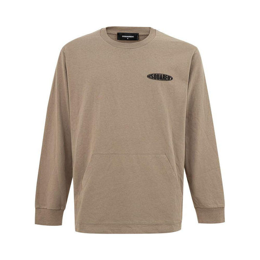 Dsquared² Beige Cotton T-Shirt Dsquared² Rosy Brown