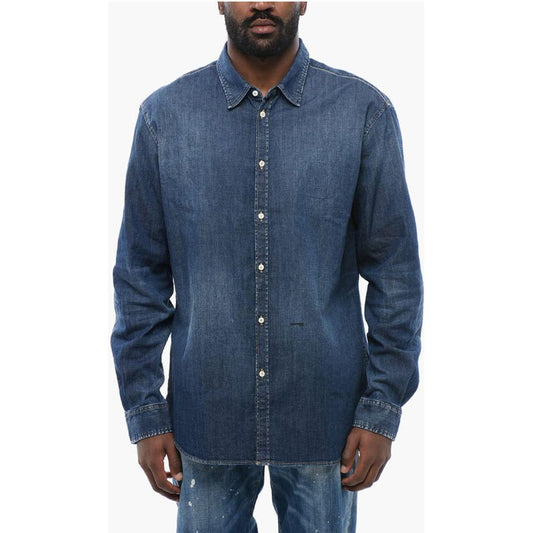 Dsquared² Dsquared² Chambray Relaxed Fit Shirt DS-P628940-IT48 | M 1728,74866327712,Blue,Clothing,Dsquared²,IT48 | M,Men,Men - Clothing,New with tags,Shirts - Men - Clothing