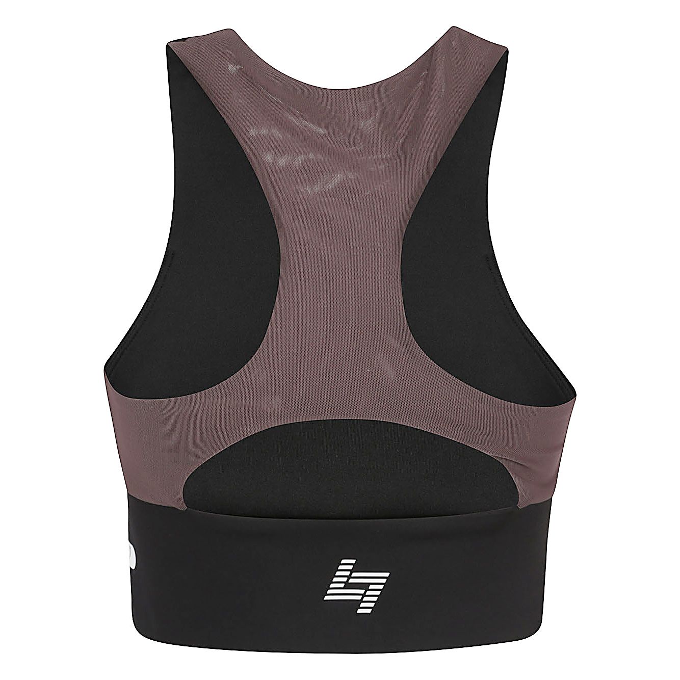 EA7 Underwear Black sports bra with breathable VENTUS7 fabric for maximum comfort during training, shown from the back.