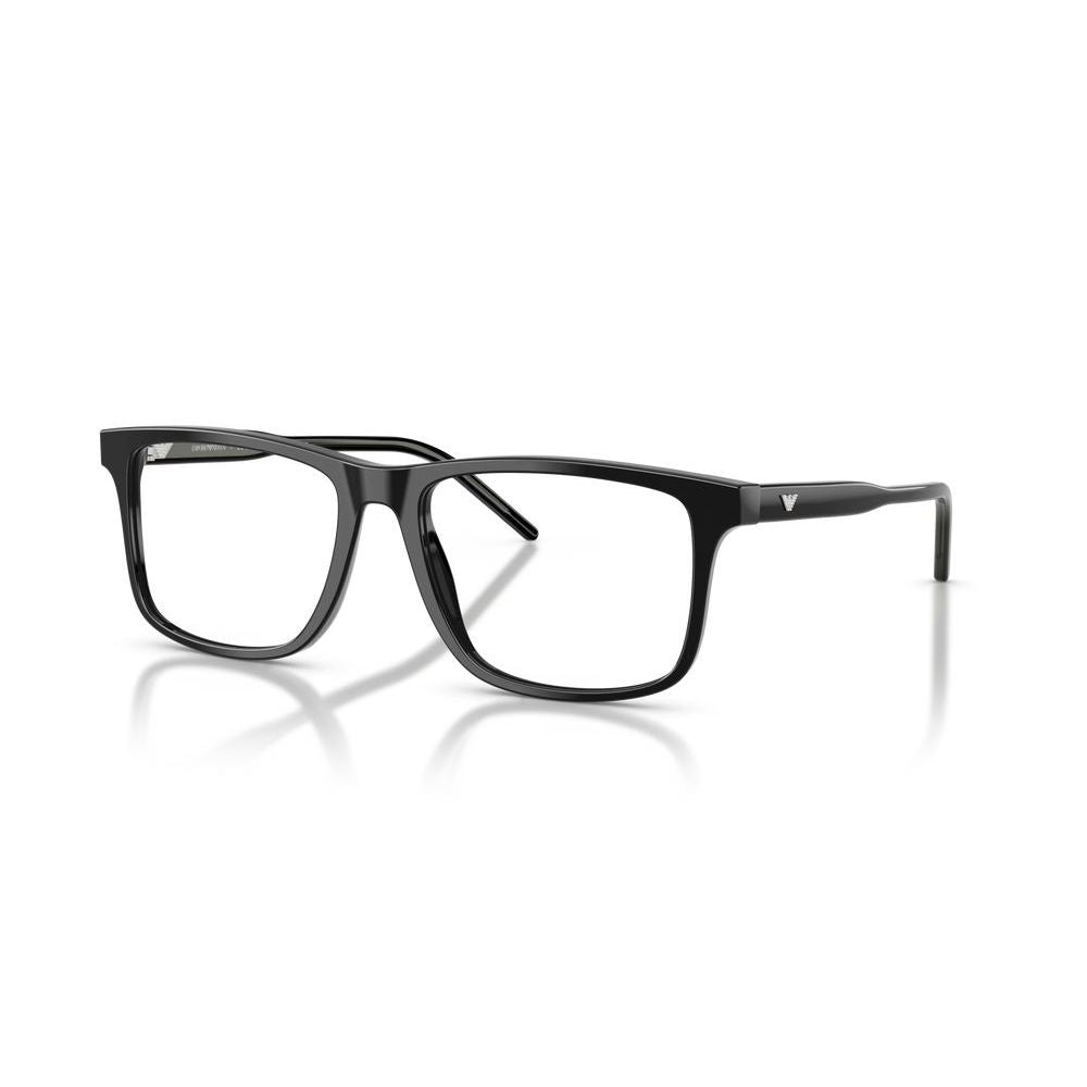 Stylish EMPORIO ARMANI MOD. EA 3257 acetate eyeglasses for gentlemen, showcases a sleek design in black frames.