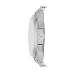 Side view of EMPORIO ARMANI MOD. AR11480 Gent wristwatch with stainless steel case and quartz movement, shown in official packaging.