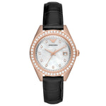 EMPORIO ARMANI WATCHES Mod. AR11505 - Lady's quartz watch with stainless steel case, leather strap, water-resistant 5 ATM, in official box.