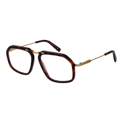 ERMENEGILDO ZEGNA MOD. EZ5271 56054 tortoise shell square eyeglasses for men, featuring metallic temples and oversized frames.