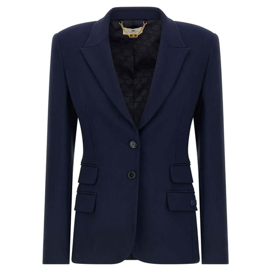 Elisabetta Franchi Blue Polyester Blazer