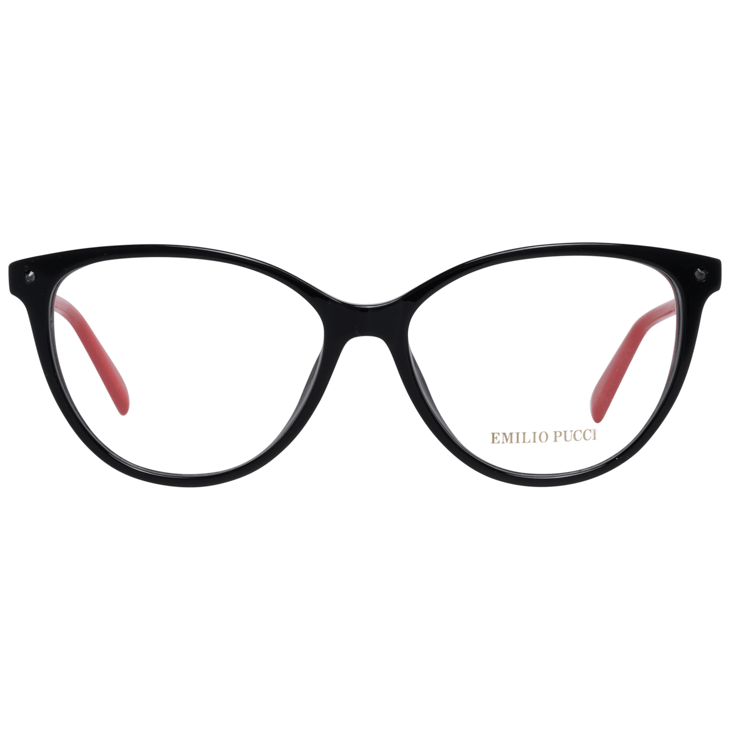 Emilio Pucci Black Plastic Glasses (Frames) for women, full-rim, size 55-15-140 with black frame color.