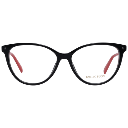Emilio Pucci Black Plastic Glasses (Frames) for women, full-rim, size 55-15-140 with black frame color.