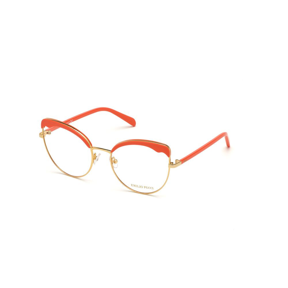 Emilio Pucci Gold Metal Frames with red temples, EP5131-55030, women’s glasses.
