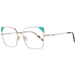 Stylish metal full-rim square eyeglasses with turquoise accents and tortoiseshell arms, ideal for modern fashion enthusiasts.