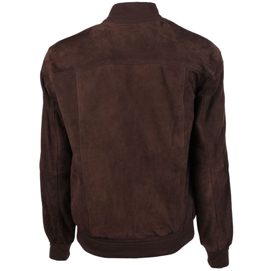 Emilio Romanelli Emilio Romanelli Brown Calfskin Jacket EM-15263-IT52 | XL 1728,67346170016,Brown,Emilio Romanelli,IT52 | XL,Jackets - Men - Clothing,Men,New with tags