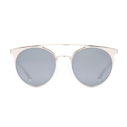 Front view of Emporio Armani Gray Metal Sunglasses EA2068 with grey mirror lenses and metal frame.