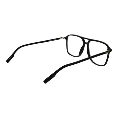 Ermenegildo Zegna Black Acetate Glasses (Frames), black full-rim aviator style with acetate frame and demo lenses, side view