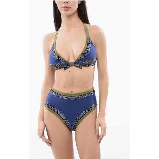 Etro Etro High-waisted Bikini Set with Bow Detail ET-P629353-S 1728,74866327712,Blue,Clothing,Etro,New with tags,S,Swimwear - Women - Clothing,Women,Women - Clothing