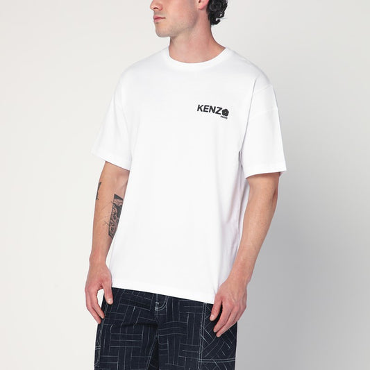 KENZO White cotton T-shirt with logo FF55TS4894SGCO/R_KENZO-01_323