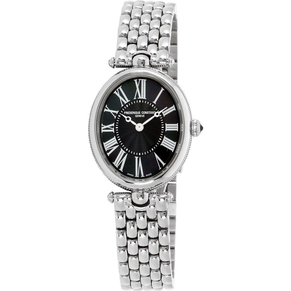 FREDERIQUE CONSTANT Mod. ART DECO OVAL ladies watch, stainless steel, quartz movement, 3 ATM water resistant, Swiss made, official packaging.