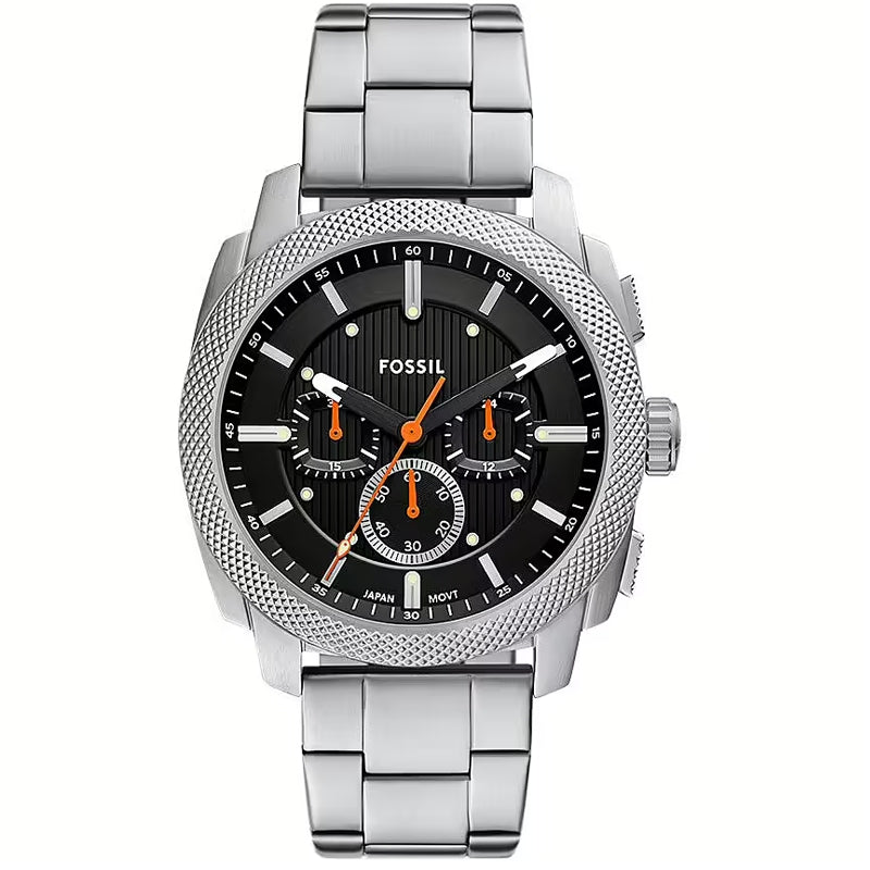 FOSSIL Mod. MACHINE Gent's wristwatch with 44 mm case, shown in official packaging box.
