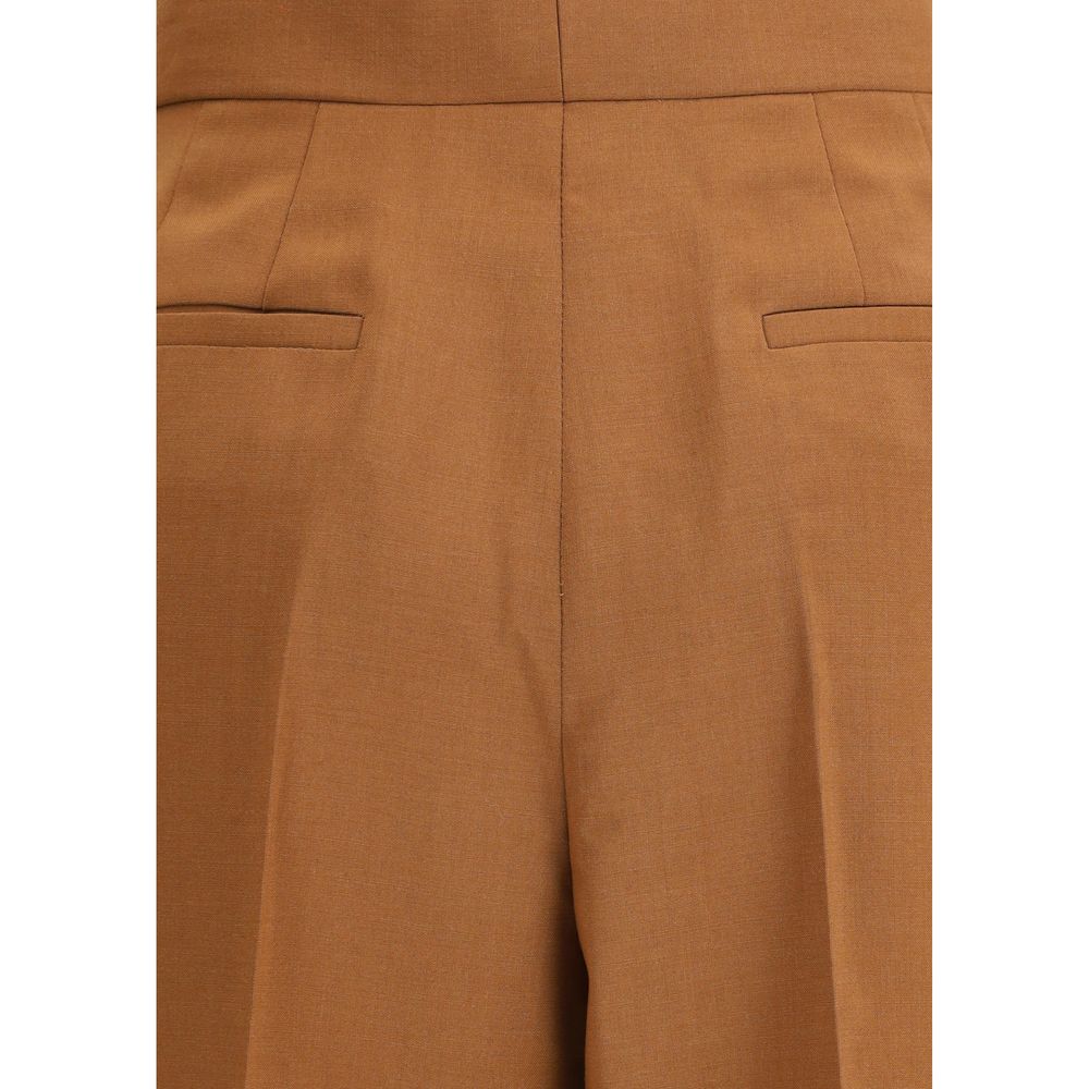 Fendi Brown Wool Flared Pants
