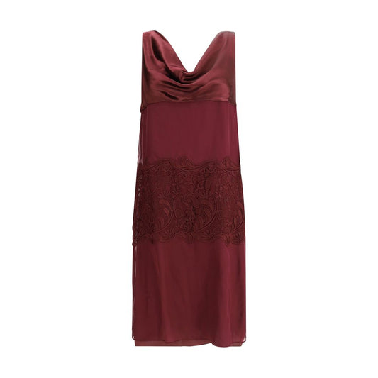 Ferragamo Bordeaux Silk Cocktail Dress Ferragamo