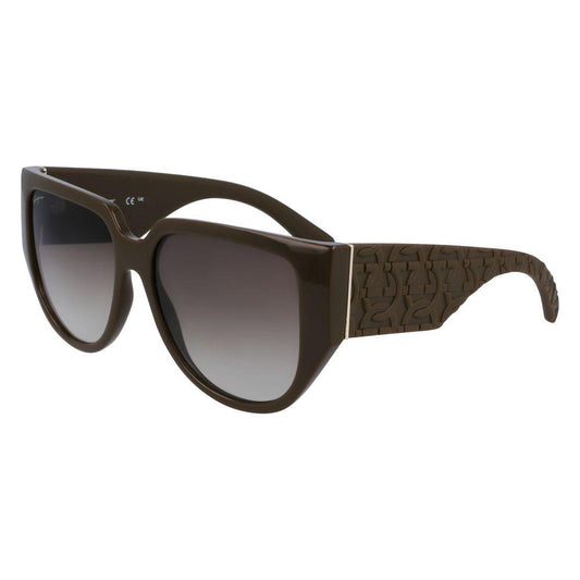 Ferragamo Ferragamo Green Bio Injected Sunglasses FESF1088SE324AC Category-Sunglasses,Ferragamo,Gender-Women,Green,New with tags,Subcategory-SunglassesWomen,Sunglasses for Women - Sunglasses,Women