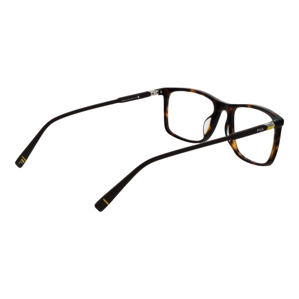 Fila Brown Men Glasses Frame in panto style with plastic full-rim, brown color, 51-17-140 size, including branded case.