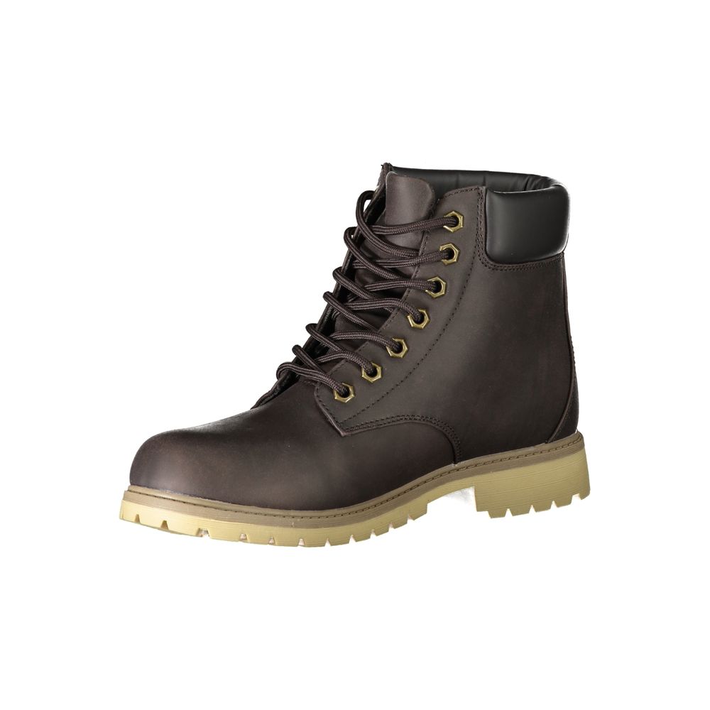 Fila Brown Polyester Men Boot with sturdy sole and stylish contrasting details.