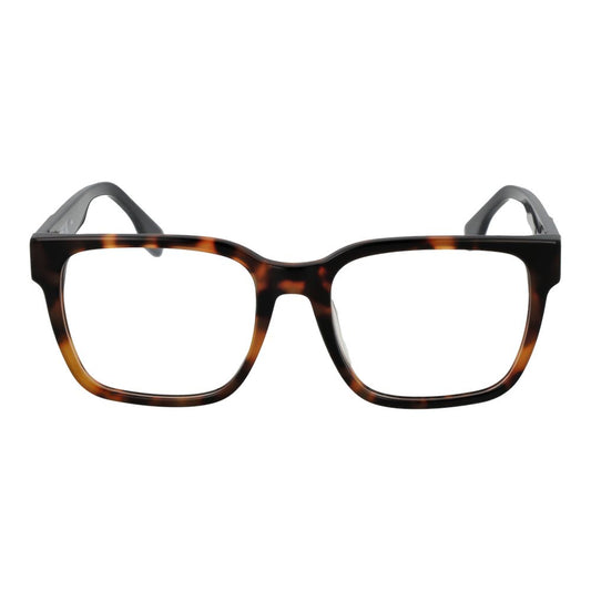 Fila Brown Unisex Glasses Frame with cellulose acetate material and full-rim square style, featuring demo lenses and spring hinges.
