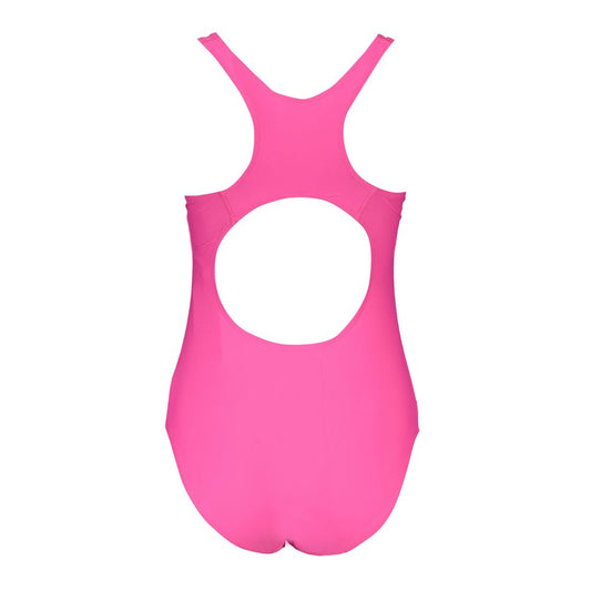 Fila Pink Elastane Swimwear, women's one-piece swimsuit, Saki print with logo.
