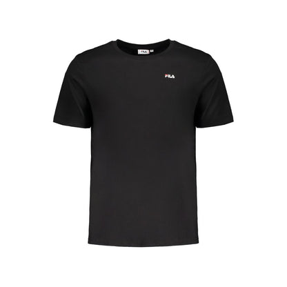 Fila White Cotton T-Shirt featuring crew neck, short sleeves, logo print, made from organic cotton, shown in black color.