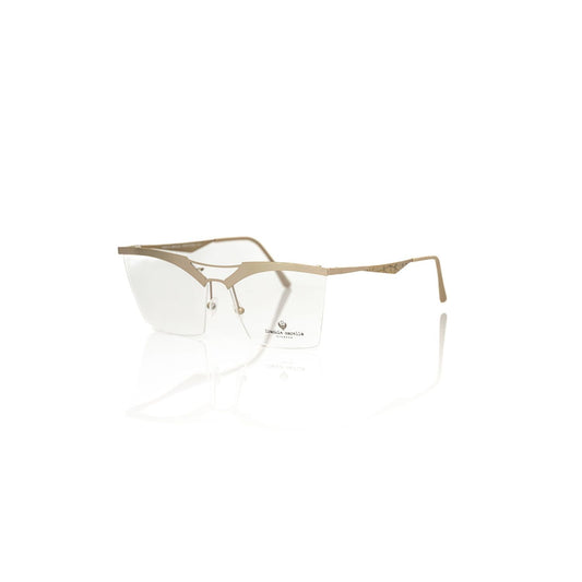 Frankie Morello Brown Metallic Fiber Women Frame Clubmaster eyeglasses with glitter brown metal design, perfect blend of classic and modern style