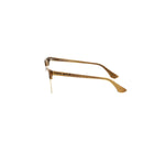 Frankie Morello Brown Metallic Fibre Women Frame, Italian-crafted, classic Clubmaster design with glitter accents, side view.