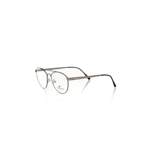 Frankie Morello Gray Metallic Unisex Frame eyeglasses with sleek metal design.
