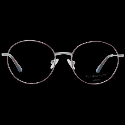 GANT MOD. GA4090 50072 round metal eyeglasses for ladies, front view with black background.