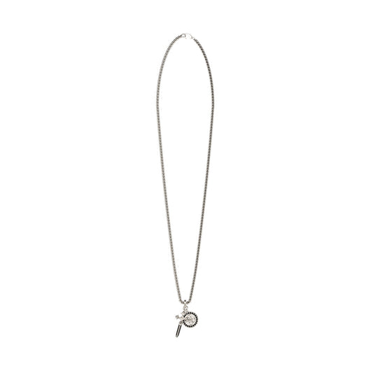 GUESS JEWELS JEWELRY Mod. JUMN05075JWSTT-U silver necklace with key and charm pendant