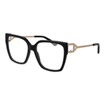 GUESS MOD. GU2910 55001 lady's eyeglasses with black frame and gold accents, chic fashion accessory.