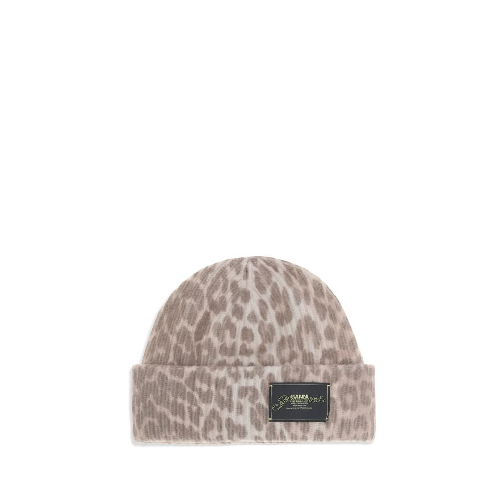 Ganni Beige Wool Beanie