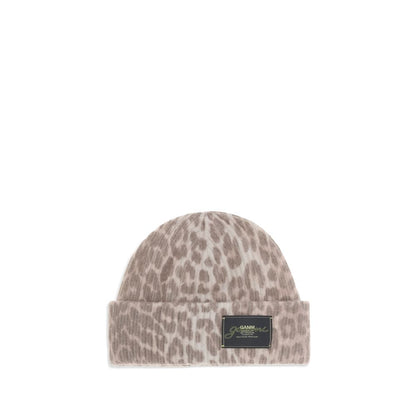 Ganni Beige Wool Beanie
